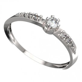 BG zlatý prstýnek 553 D Bílé zlato - 585 Diamant