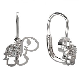BeKid dětské náušnice želvička 1187 Bílé zlato - 585 Diamant