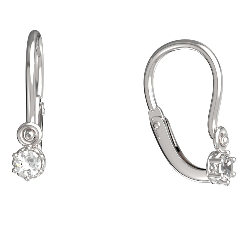BeKid dětské náušnice 1292 Bílé zlato - 585 Diamant