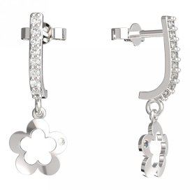 BeKid dětské náušnice pětilístek 832 Bílé zlato - 585 Diamant