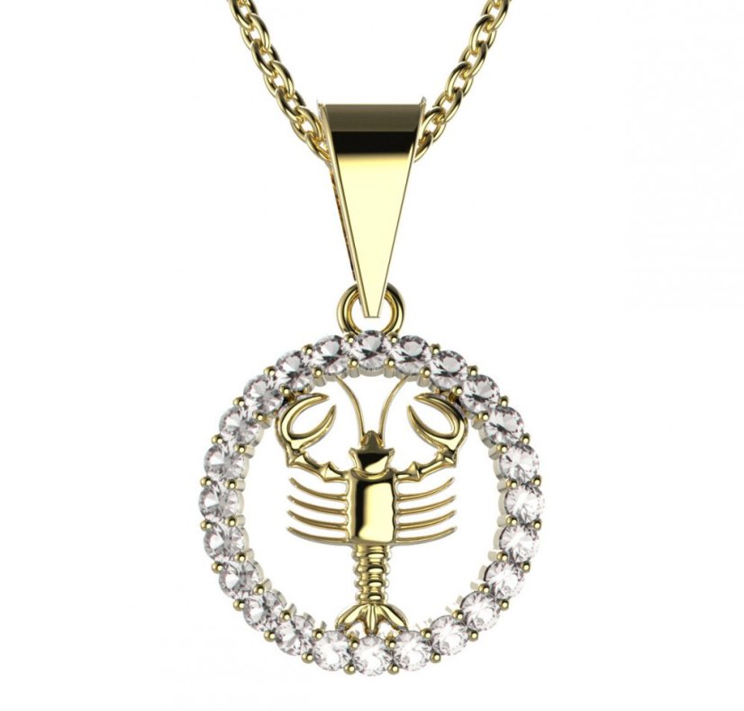 BG zlatý přívěšek Rak 052 Žluté zlato - 585 Diamant