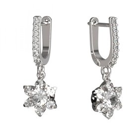 BG zlaté náušnice hvězdička 978 Bílé zlato - 585 Diamant