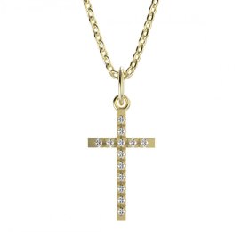 BeKid dětský přívěšek křížek 1165 Žluté zlato - 585 Diamant