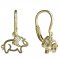 BeKid, Gold kids earrings -1158 - Switching on: Screw, Metal: Yellow gold 585, Stone: Pink cubic zircon