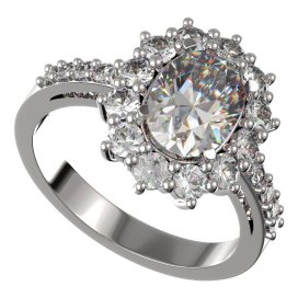 BG zlatý diamantový prstýnek 972 Bílé zlato - 585 Diamant lab-grown