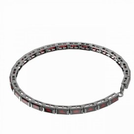 BG náramek 535 Stříbro 925 - ruthenium (30-90dní) Granát