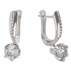 BG zlaté náušnice 872 Bílé zlato - 585 Diamant