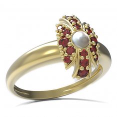 BG кольцо с круглым каменем 537-I