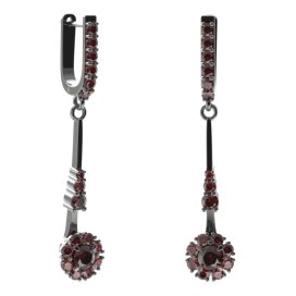 BG náušnice kruhováho tvaru 497-B94 Stříbro 925 - ruthenium (30-90dní) Granát