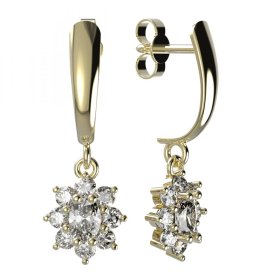 BG zlaté náušnice s diamanty 627 Žluté zlato - 585 Diamant lab-grown
