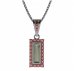 BG pendant square 837-2 - Metal: Silver 925 - rhodium, Stone: Garnet