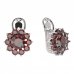 BG  earring 011-R7 circular - Metal: Silver 925 - rhodium, Stone: Garnet