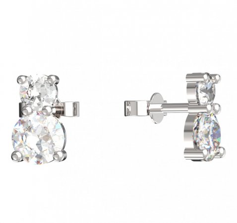 BeKid, Gold kids earrings -857 - Switching on: Puzeta, Metal: White gold 585, Stone: Diamond