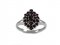 BG garnet ring 012 - Metal: Silver 925 - ruthenium, Stone: Garnet