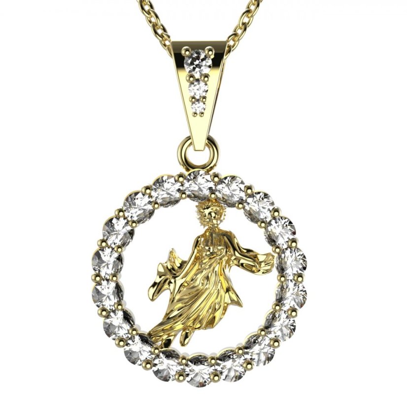 BG zlatý přívěšek Panna 044 Žluté zlato - 585 Diamant