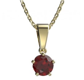 Zlatý přívěsek s červeným zirkonem, žluté zlato 585 – 875 (ZI348750)