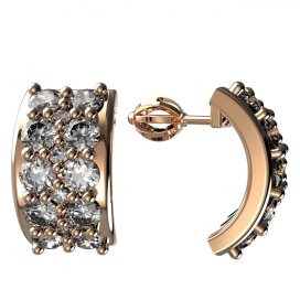 BG zlaté diamantové náušnice 959 Růžové zlato 585 (30-90dní) Diamant lab-grown