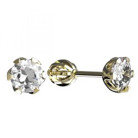 BeKid dětské náušnice 872 Žluté zlato - 585 Diamant