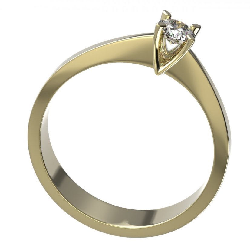 BG zlatý diamantový prstýnek 784 Žluté zlato - 585 Diamant lab-grown