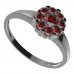 BG ring circular 088-I - Metal: Silver 925 - rhodium, Stone: Garnet