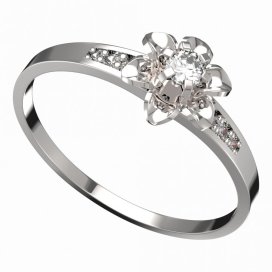 BG zlatý prstýnek 877 J Bílé zlato - 585 Diamant