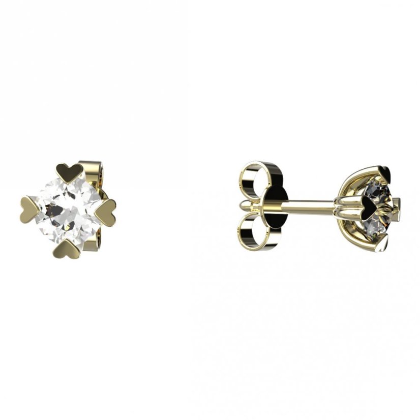 Zlaté náušnice s diamantem, žluté zlato 585, puzety – 883 (ZD33883/35)
