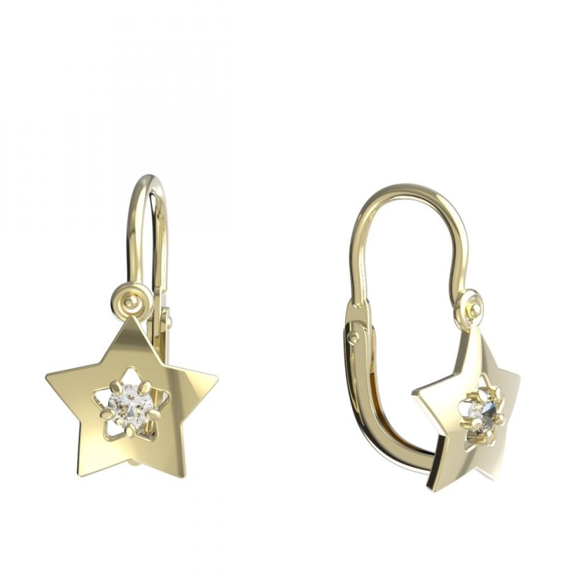 BeKid dětské náušnice hvězdička 824 Žluté zlato - 585 Diamant
