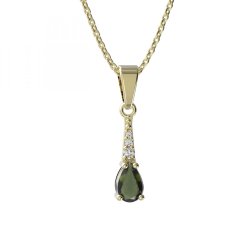BG přívěs vsazen vltavín  626 Žluté zlato - 585 Vltavín a diamant