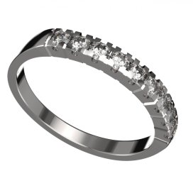 BG zlatý prstýnek 1150 /zásnubní-snubní/ Bílé zlato - 585 Bílý kubický zirkon