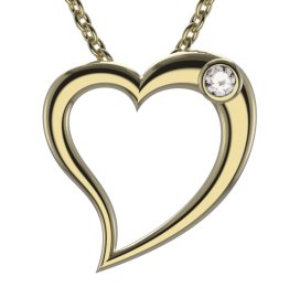 BG zlatý přívěšek srdíčko 1568 Žluté zlato - 585 Diamant