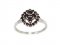 BG prsten vsazený granát hvězdicový brus  212 - Kov: Stříbro 925 - rhodium, Kámen: Granát