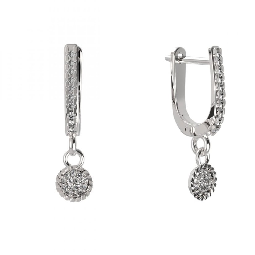 BG zlaté náušnice 1363 Bílé zlato - 585 Diamant