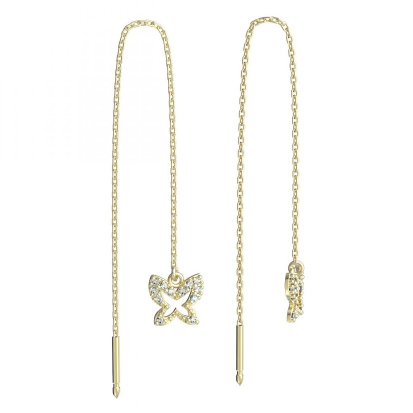 BeKid dětské náušnice motýlek 846 Bílé zlato - 585 Diamant