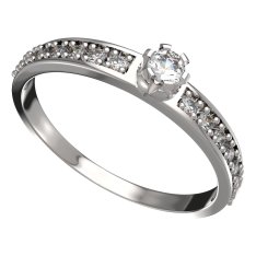 BG zlatý prstýnek 553 E Bílé zlato - 585 Diamant