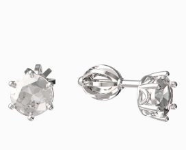 BeKid dětské náušnice 1295 Bílé zlato - 585 Diamant