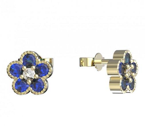BeKid, Gold kids earrings -856 - Switching on: Brizura 0-3 roky, Metal: Yellow gold 585, Stone: White cubic zircon