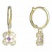 BeKid, Gold kids earrings -830 - Switching on: Circles 12 mm, Metal: Yellow gold 585, Stone: Pink cubic zircon