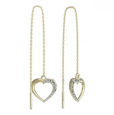 BeKid dívčí náušnice srdíčko 1255 Žluté zlato - 585 Bílý kubický zirkon