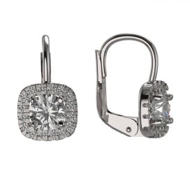 BG zlaté náušnice s lab-grown 1481 Bílé zlato - 585 Diamant lab-grown
