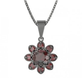 BG přívěs oválný 698-0 Stříbro 925 - ruthenium (30-90dní) Granát