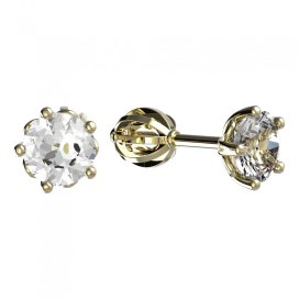 BeKid dětské náušnice 875 Žluté zlato - 585 Diamant