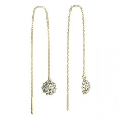 BG zlaté náušnice kytička 850 Žluté zlato - 585 Diamant