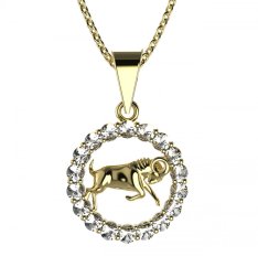 BG zlatý diamantový přívěšek Beran 044 Žluté zlato - 585 Diamant lab-grown