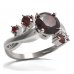 BG prsten s kulatým kamenem 474-P - Kov: Stříbro 925 - rhodium, Kámen: Granát