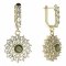 BG circular earring 004-96 - Metal: Silver - gold plated 925, Stone: Moldavit and garnet
