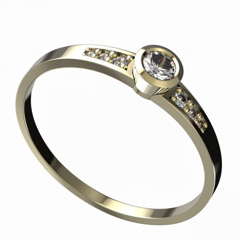 BG zlatý diamantový prstýnek 551 J Žluté zlato - 585 Diamant lab-grown