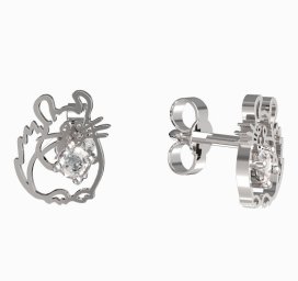 BeKid dětské náušnice činčila 1192 Bílé zlato - 585 Diamant