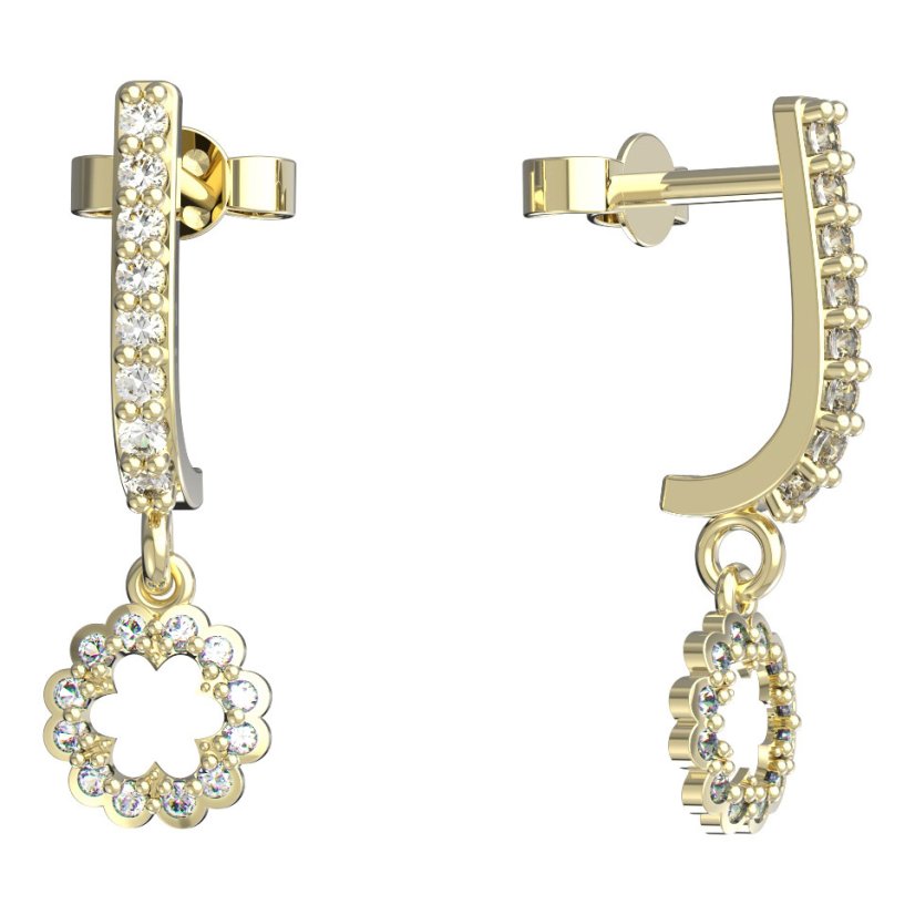 BeKid dětské náušnice 855 Bílé zlato - 585 Diamant