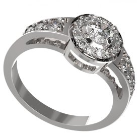 BG zlatý diamantový prstýnek 651 Bílé zlato - 585 Diamant lab-grown