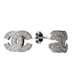 BG zlaté náušnice polokruh 1372 Bílé zlato - 585 Diamant